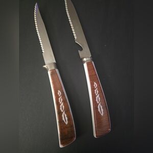 Regent Sheffield Leaf Woodland Flatware Steak And Bar Knife With Bottle Opener